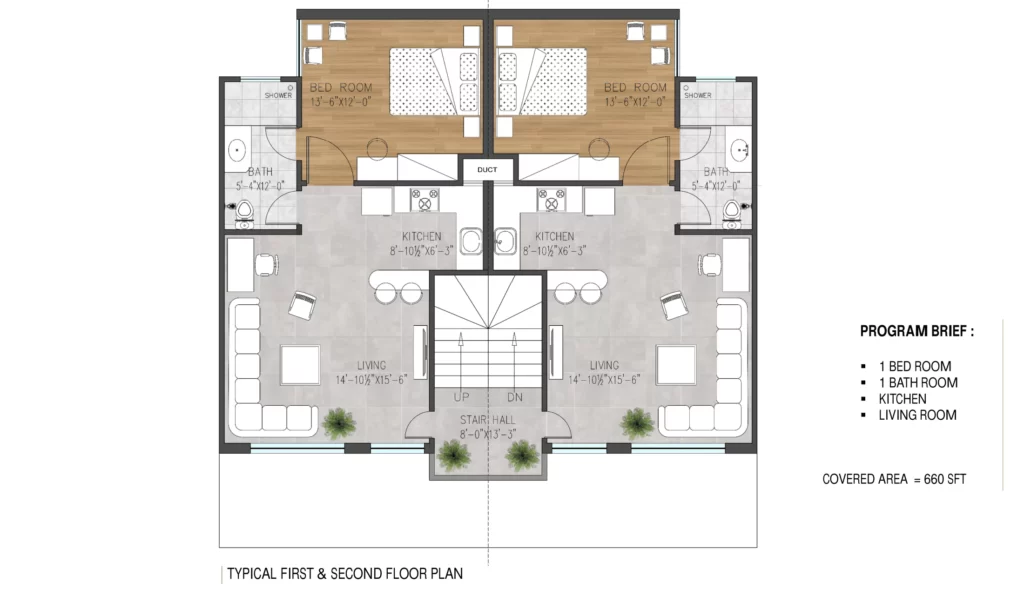 harmony park 3.5 marla villa apartments layout plan 1 bed