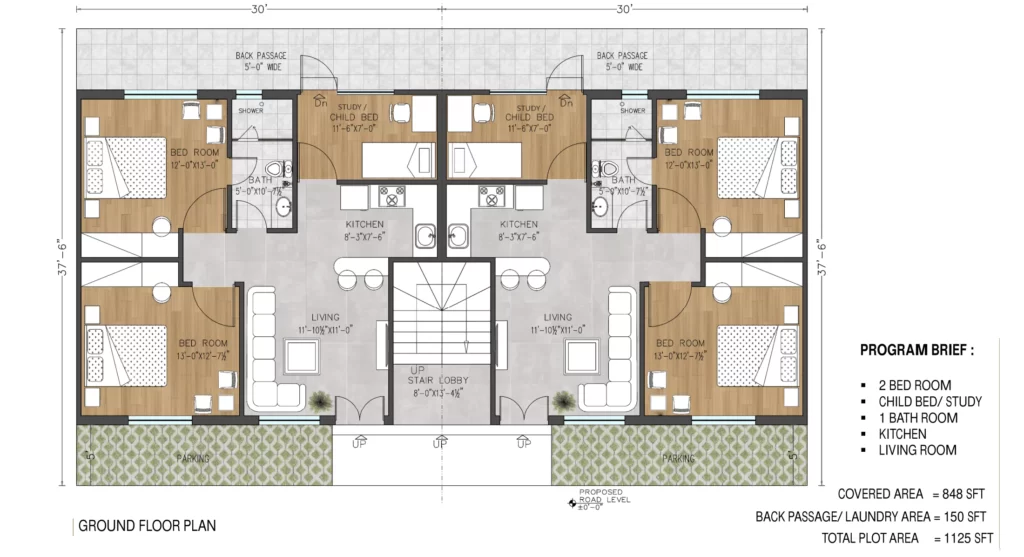 harmony park 5 marla villa apartments layout plan