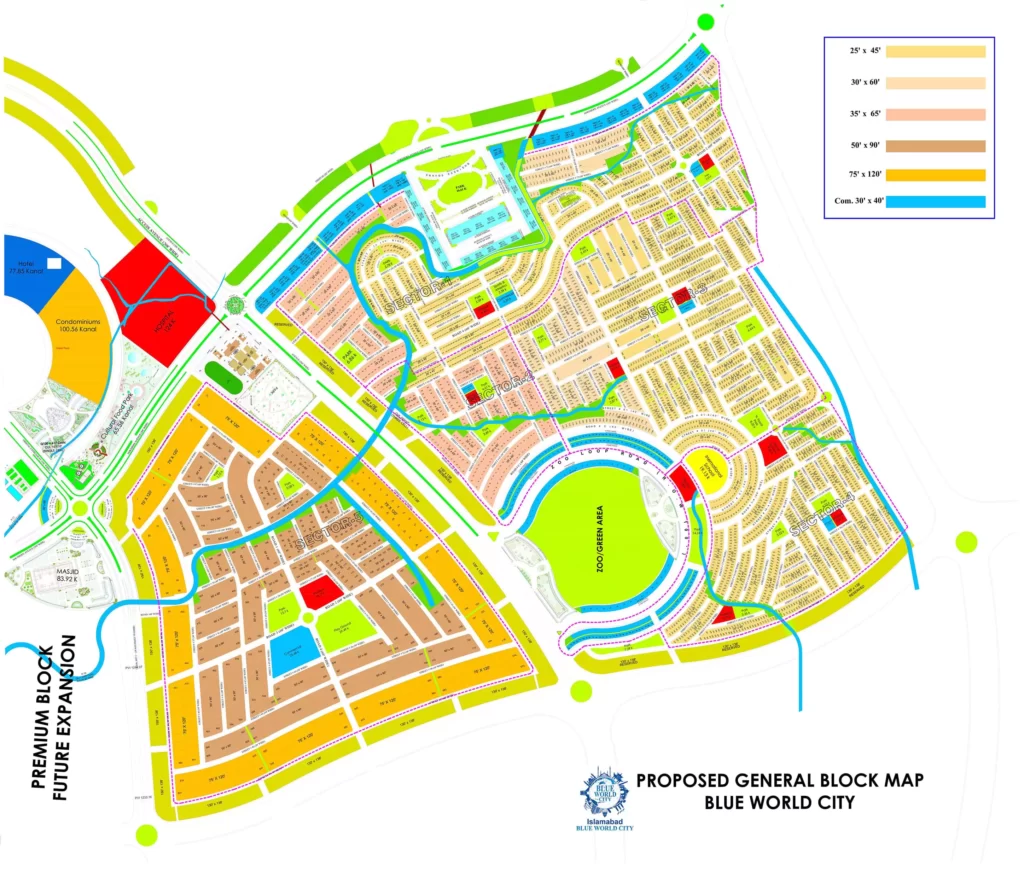 Blue World City General Block Map