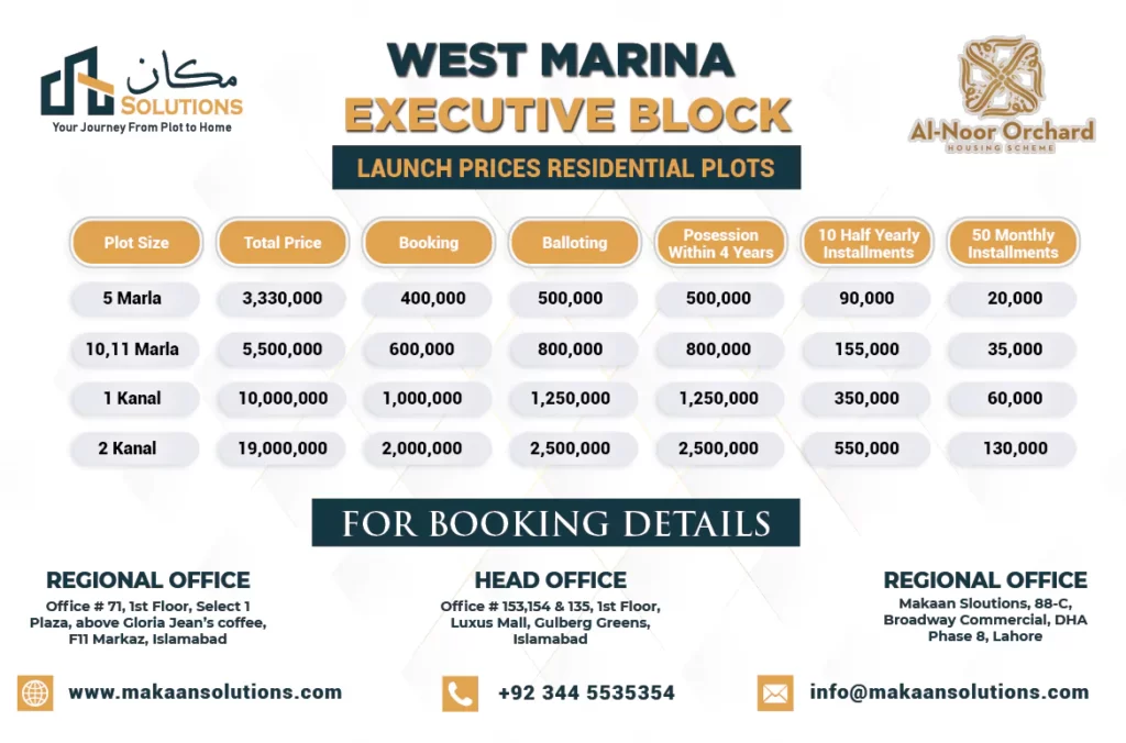 al noor orchard executive block payment plan