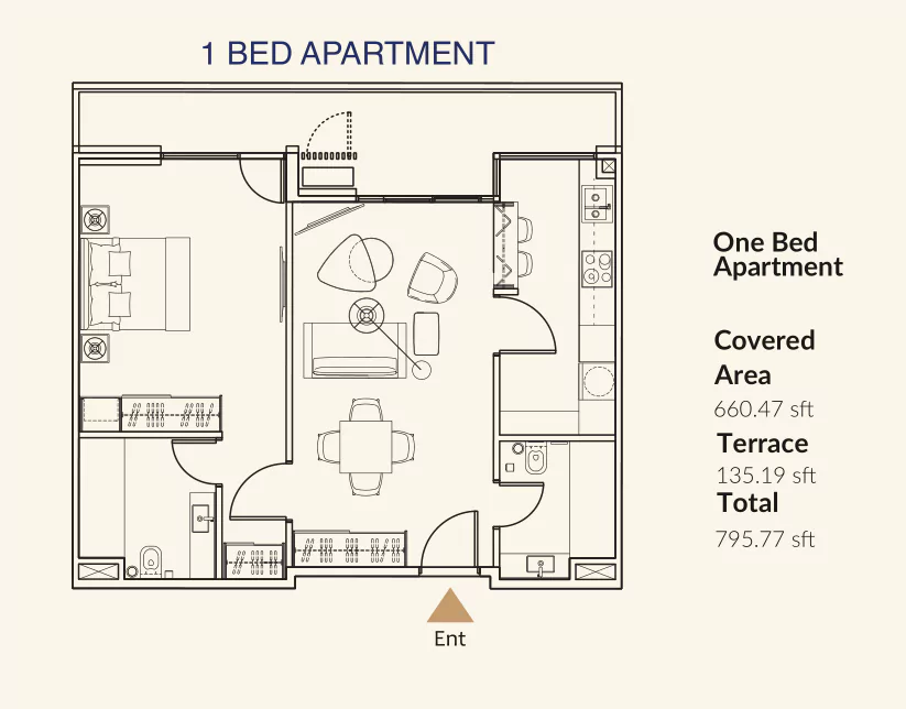 one capital 1 bed apartment