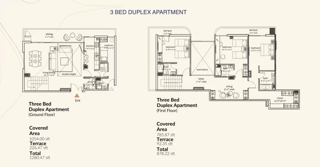 one capital 3 bed duplex apartment