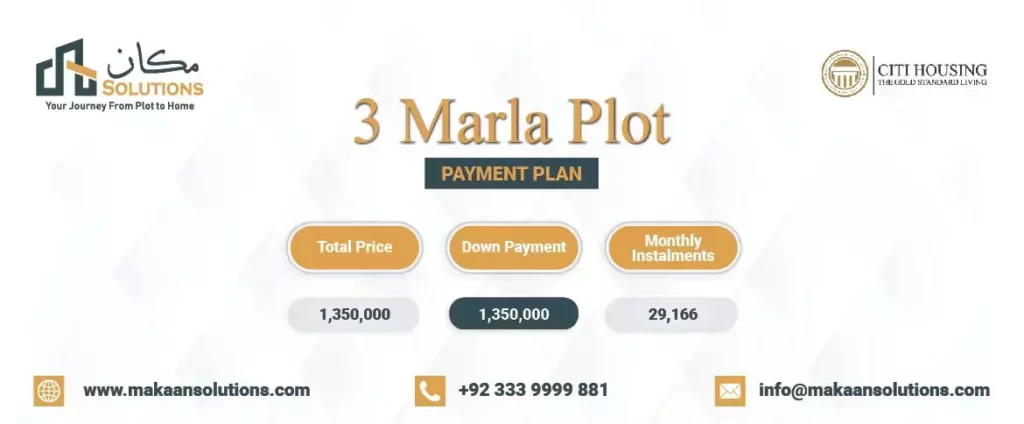 Citi Housing Kharian 3 Marla Plots Payments Plan