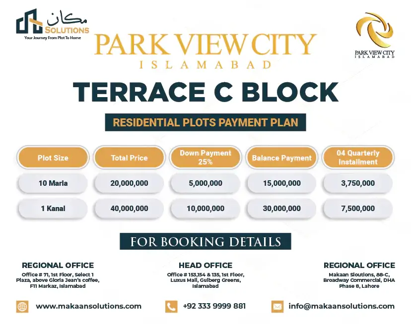 Park View City Terrace Apartments Payment Plan