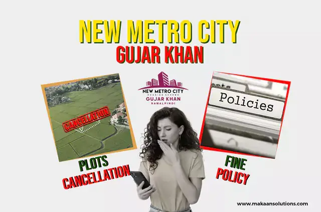 New Metro City Gujar Khan Plots Cancellation And Fine Policy