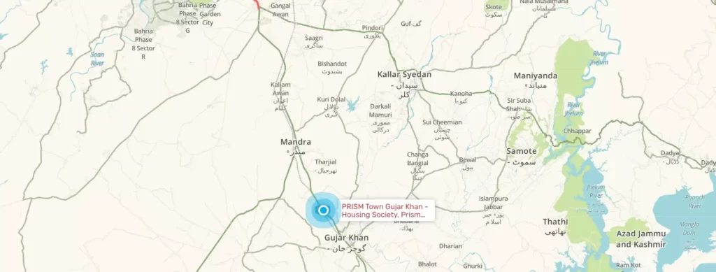 prism town gujar khan map