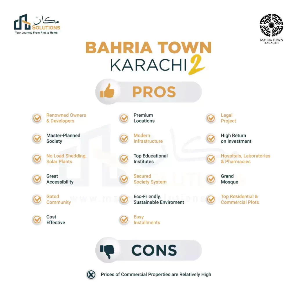 bahria town karachi 2 pros-and-cons