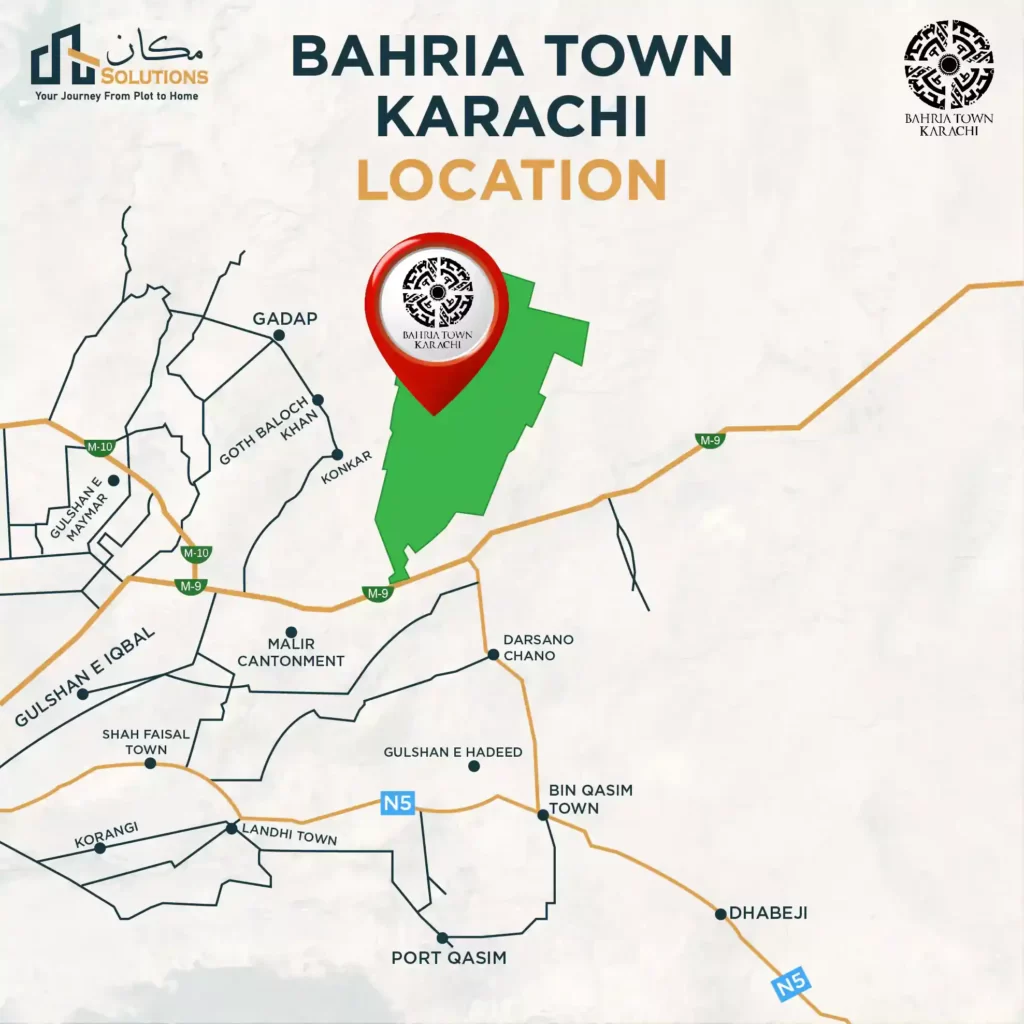 bahria town karachi location