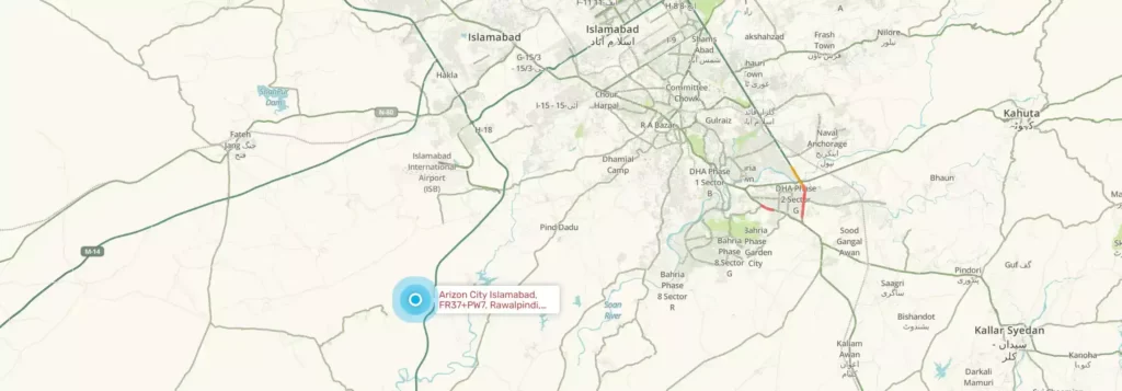Arizon City Islamabad Google Map Image