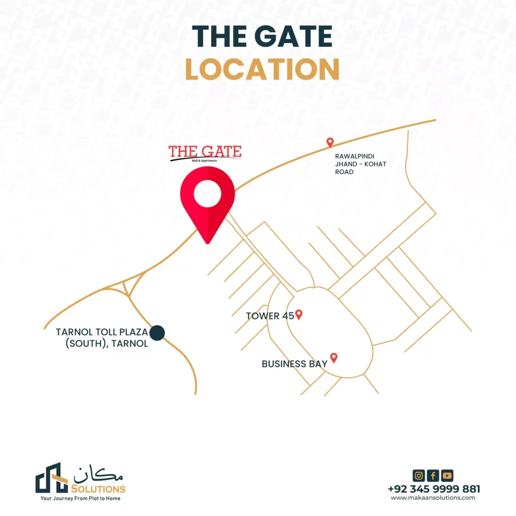 The Gate Mall & Apartments location