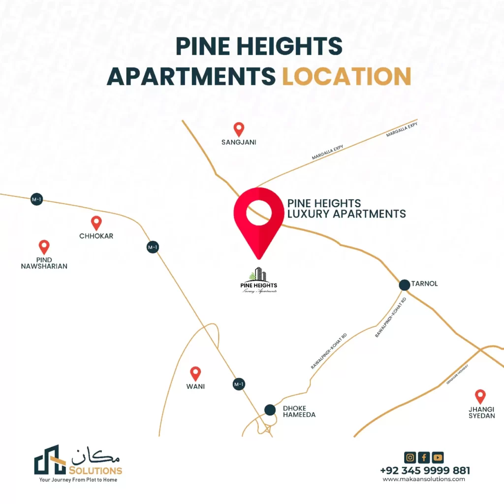pine heights luxury apartments islamabad location