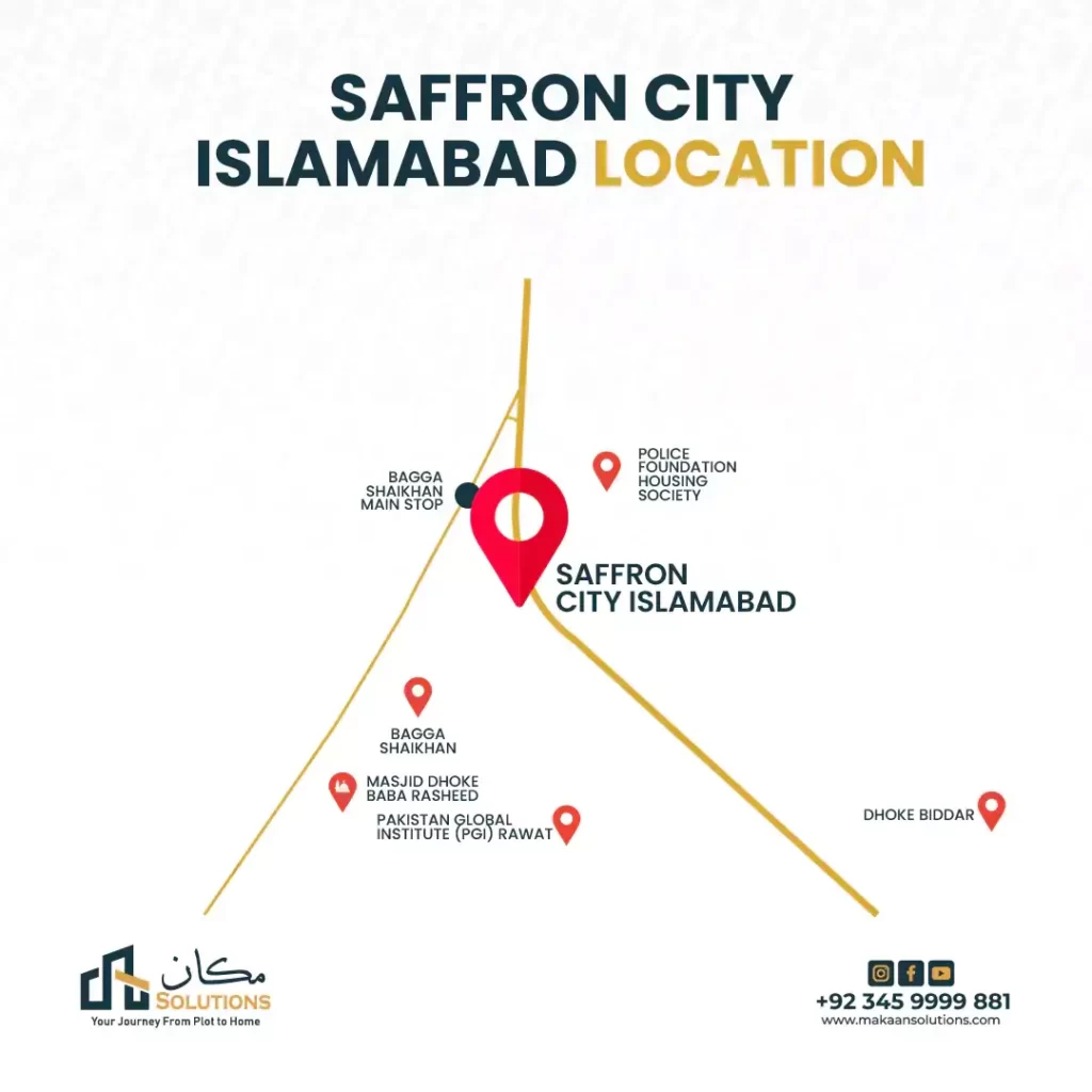 saffron city rawat location, saffron city islamabad location, saffron city rawalpindi location