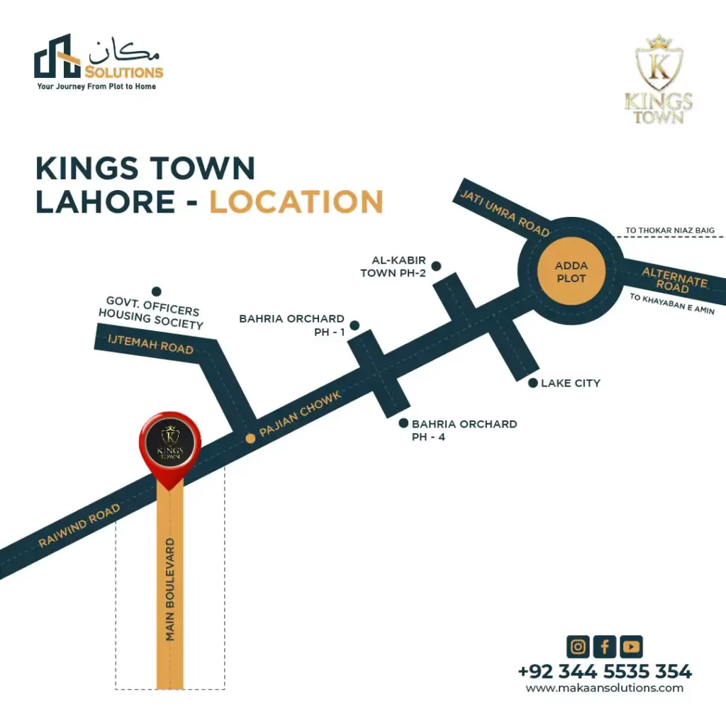 kings town lahore location