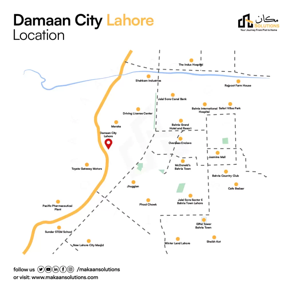 damaan city lahore location