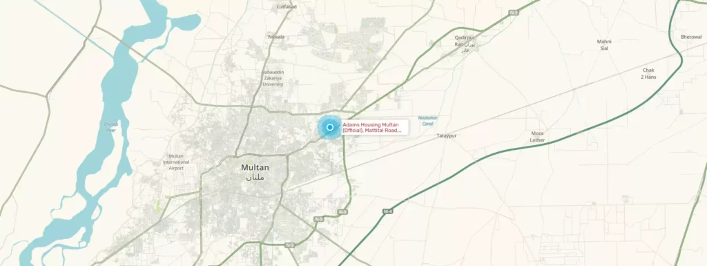 Adams Housing Multan Map image