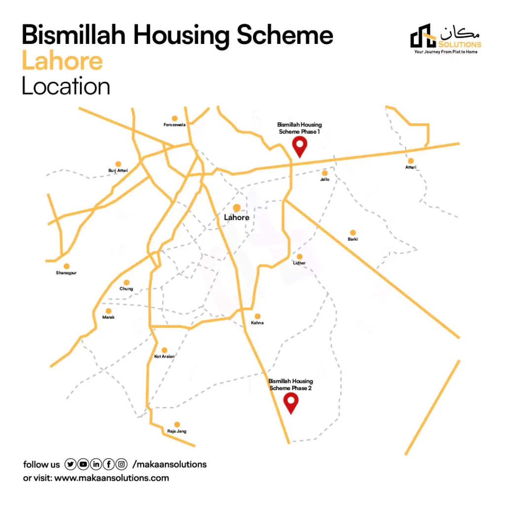 bismillah housing scheme location