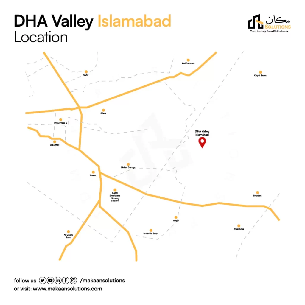 dha valley islamabad location