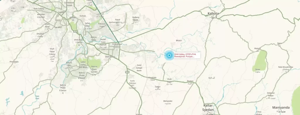 dha valley islamabad map