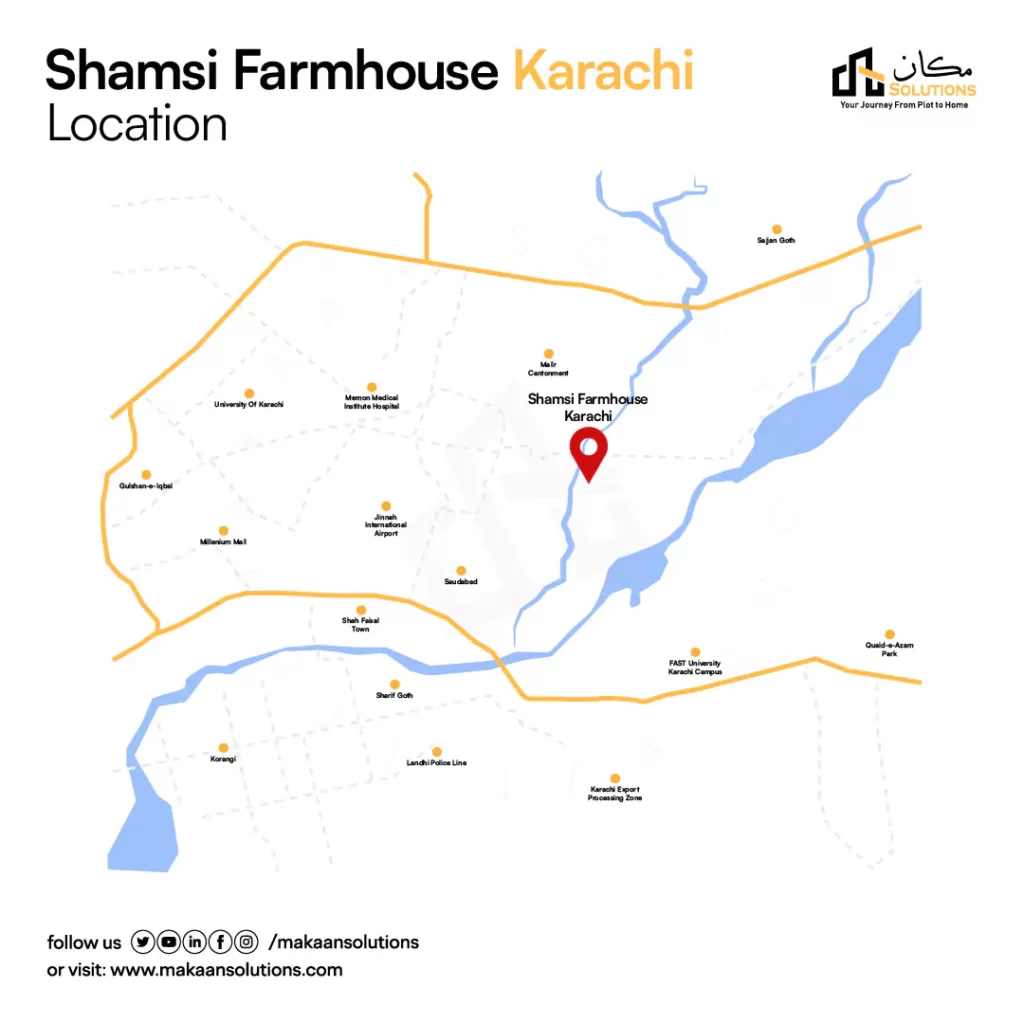 shamsi farmhouse karachi location