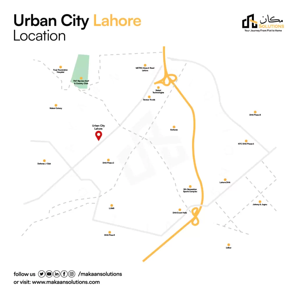 urban city lahore location