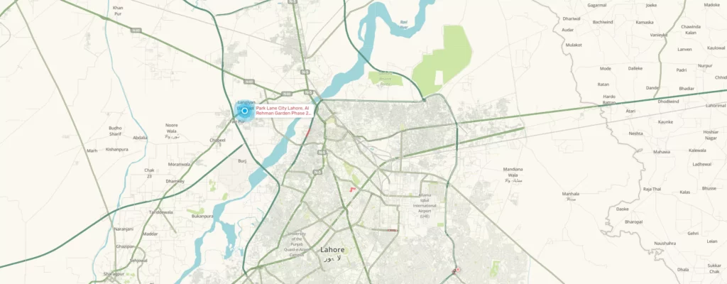 Parklane City Lahore Map image