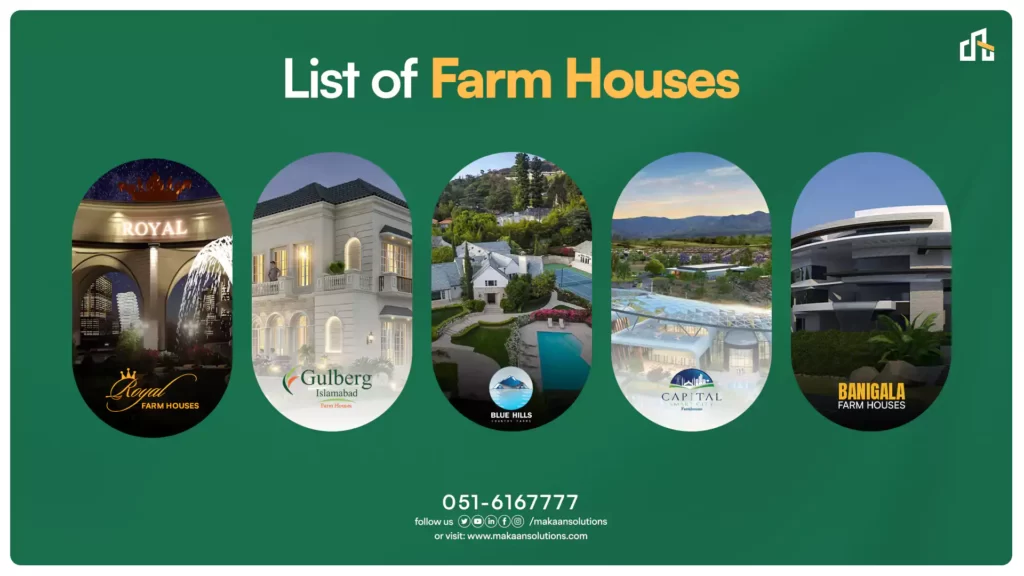 list of farmhouses in islamabad 