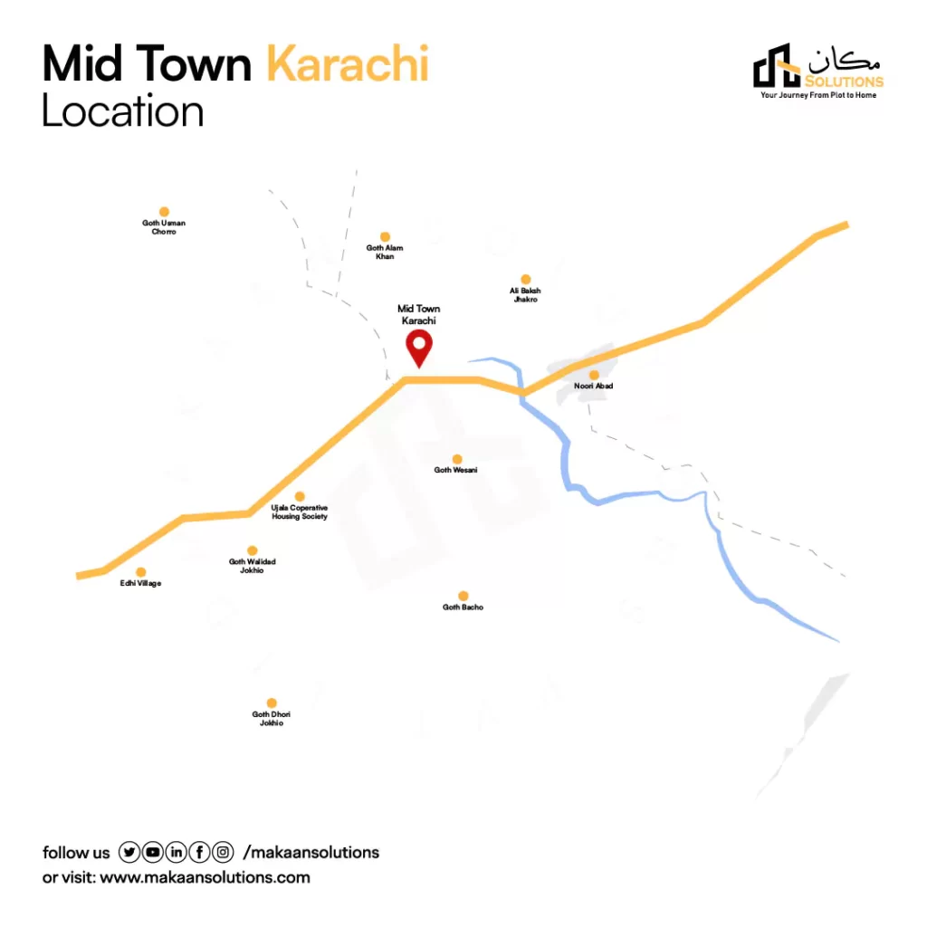 mid town karachi location