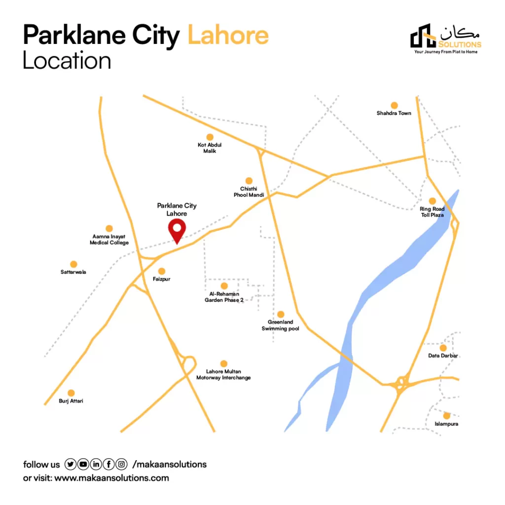 parklane city lahore location