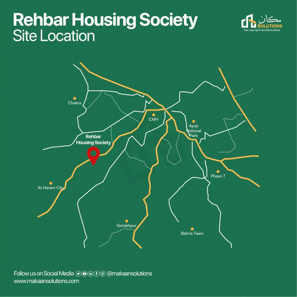 rehbar housing society location