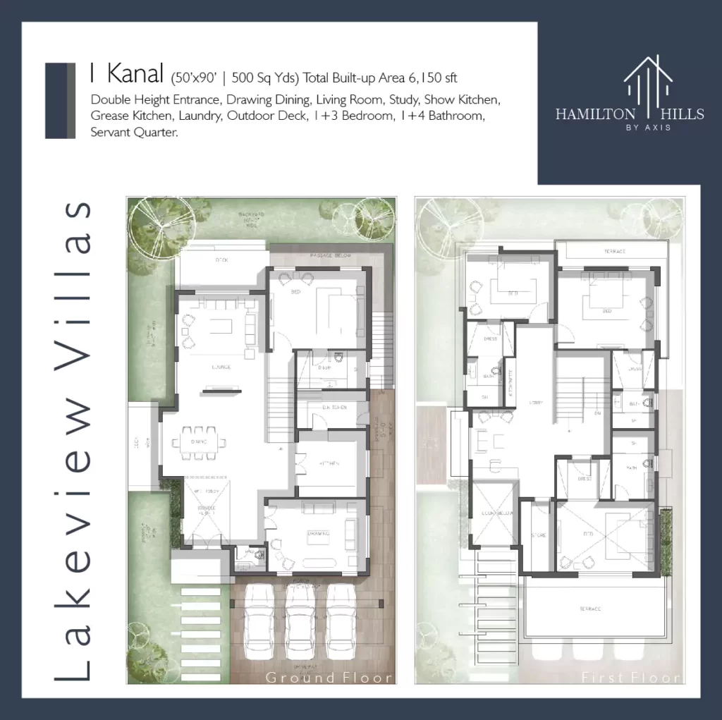 1 kanal hamilton villas plot layout design