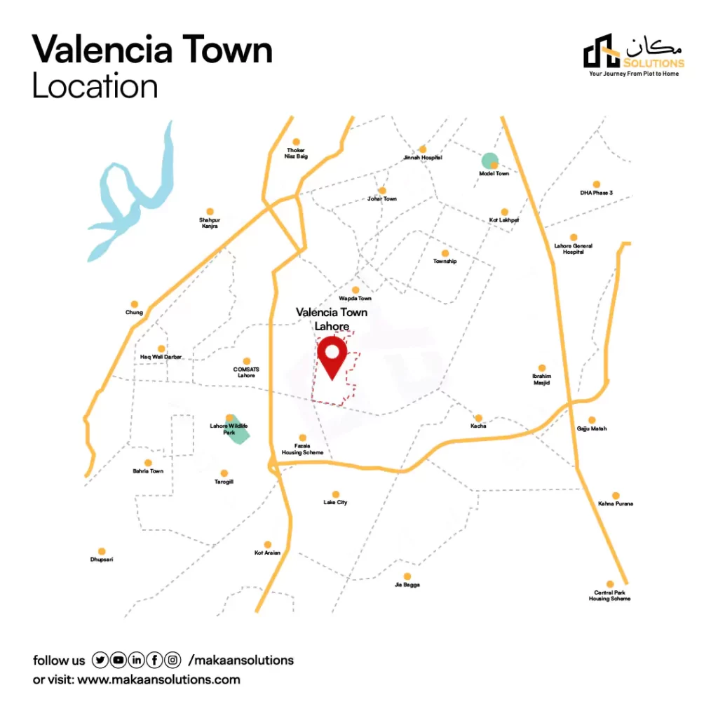 valencia town lahore location