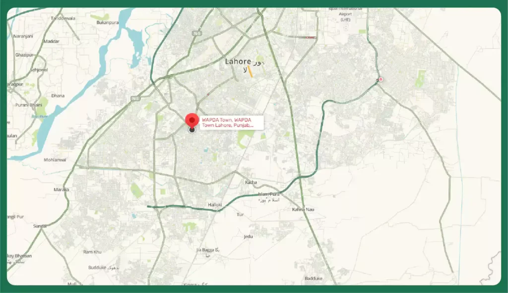 wapda town lahore map