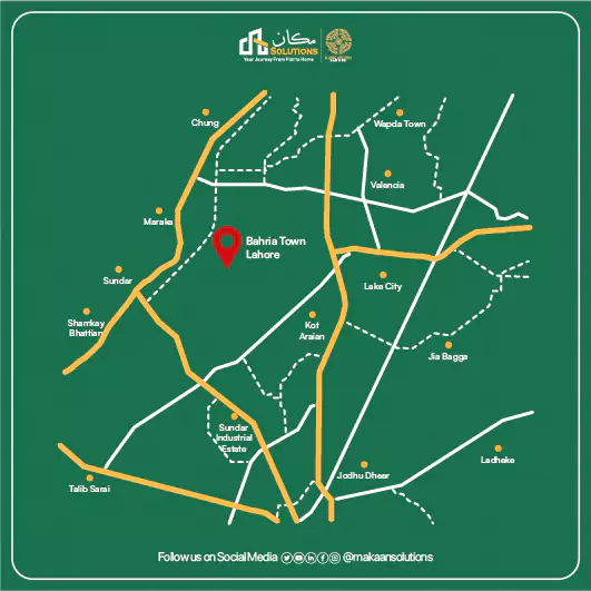 Bahria Town Lahore Location