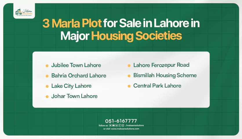 3 marla plot for sale in lahore housing societies