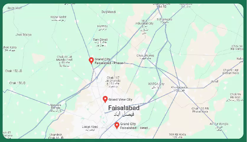grand city faisalabad map