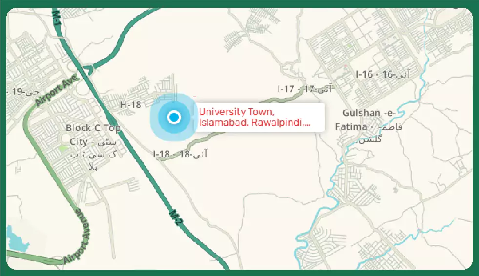 university town islamabad map