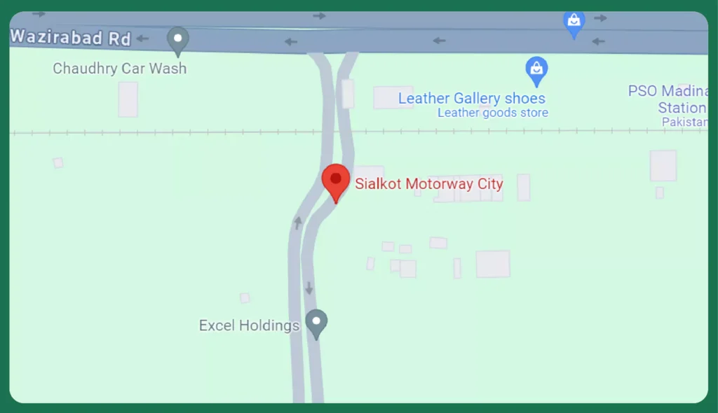 sialkot motorway city map