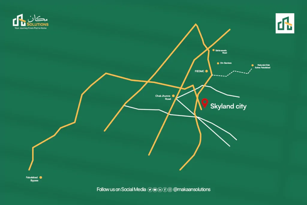 skyland city faisalabad location map