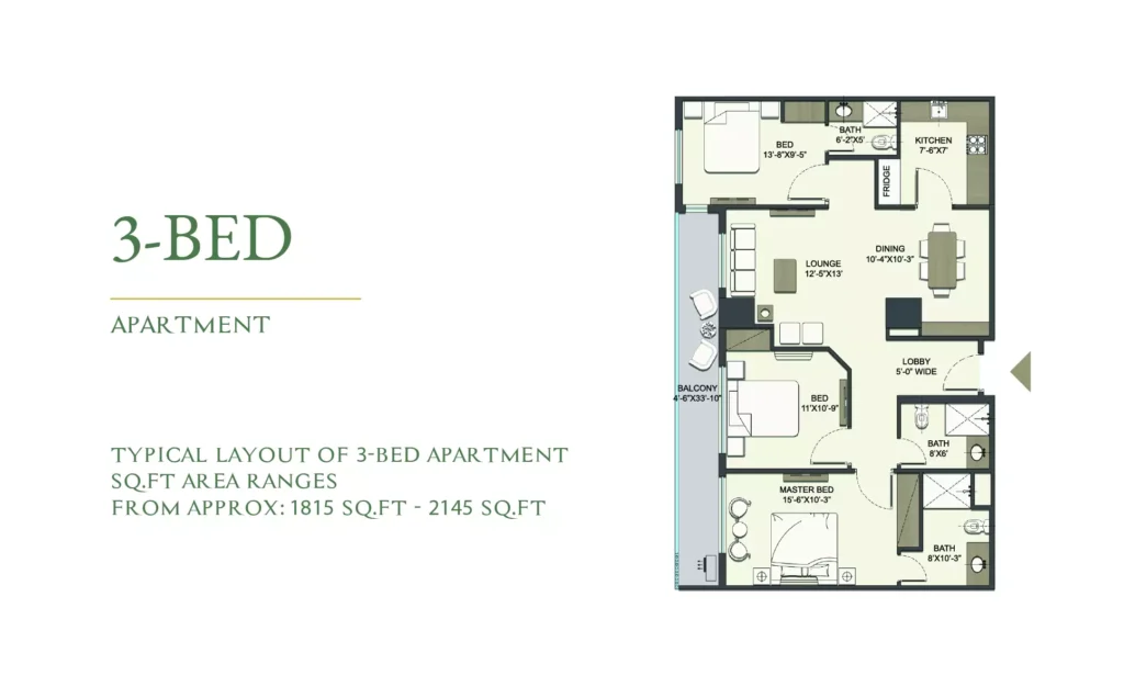 faisal heights 3 bed apartments