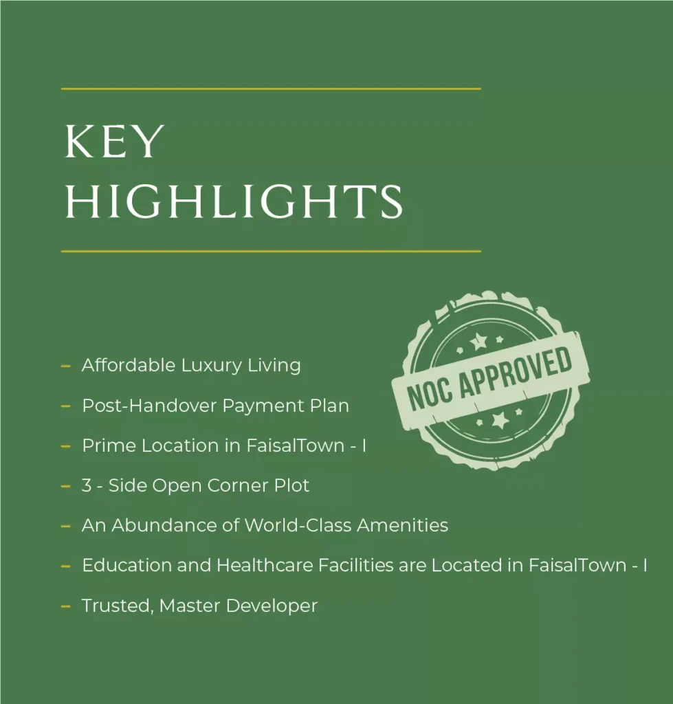 faisal heights key points